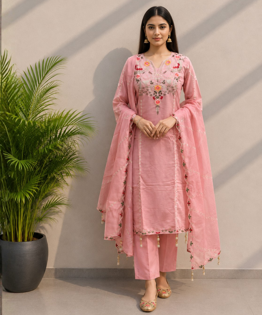 Pink Roman Silk Suit DR-521-95 wholesale 3 Piece Suit